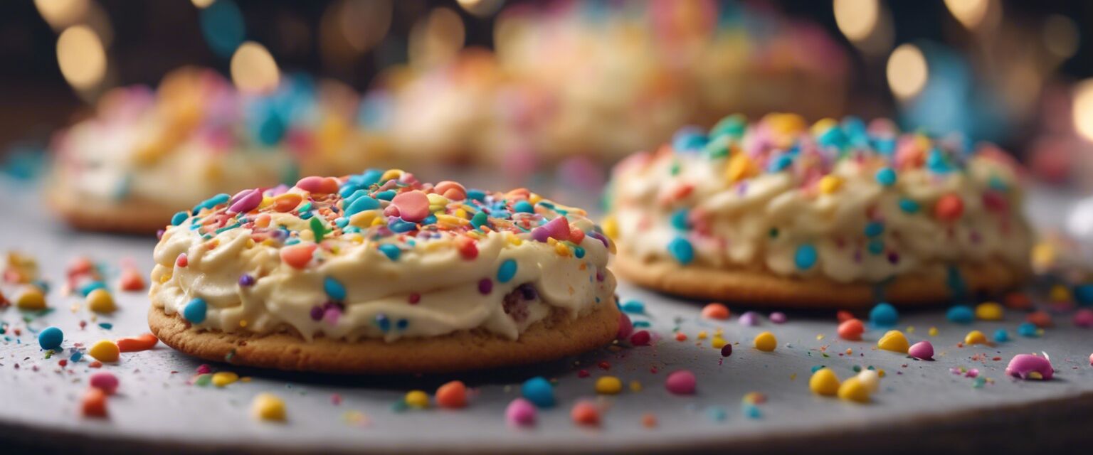 Close-up of birthday cake cookie