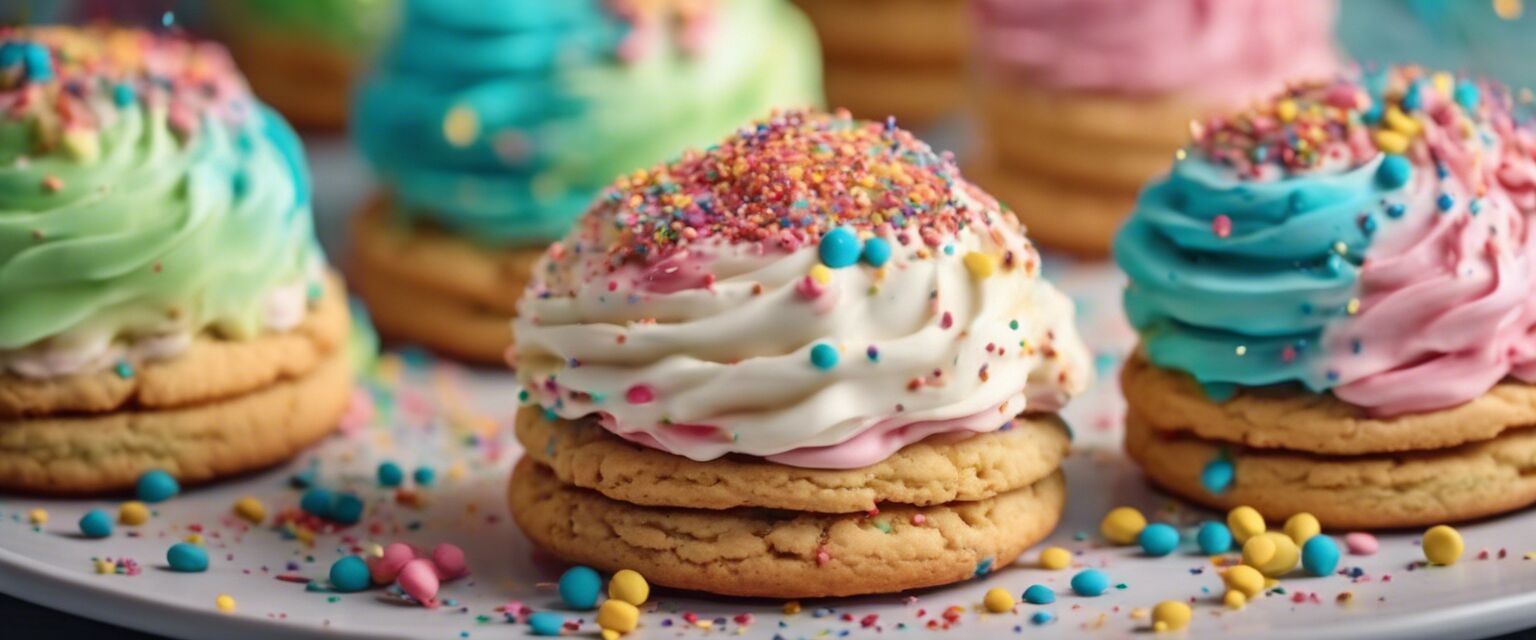 Colorful birthday cake cookies